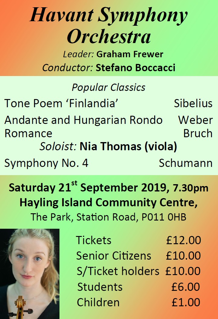 HSO Concert at Hayling Island CC 21st September 2019
