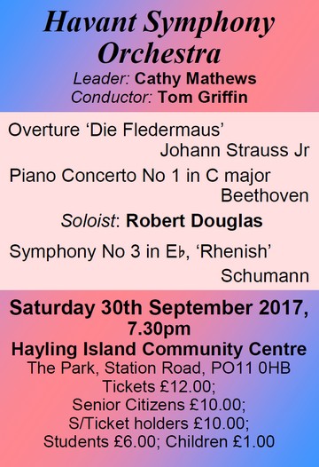HSO Concert at Hayling Island Community Centre 30th September 2017